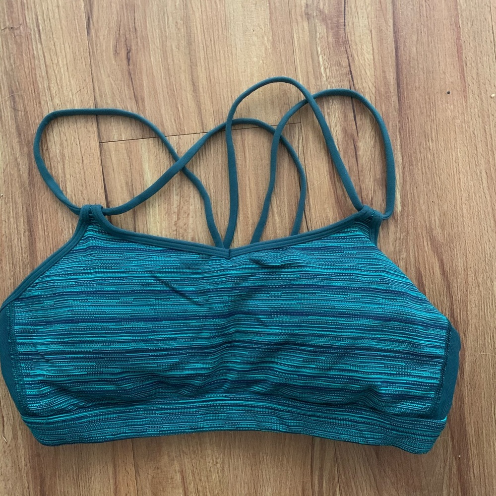 Green striped Lulu lemon sports bra